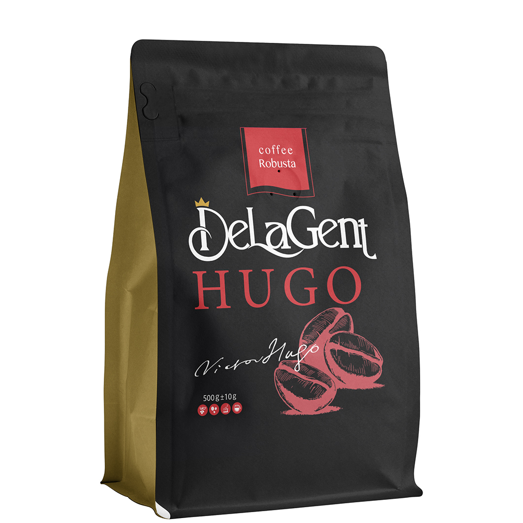 دانه قهوه روبوستا ۱۰۰٪ هوگو دلاژنت ۵۰۰ گرم