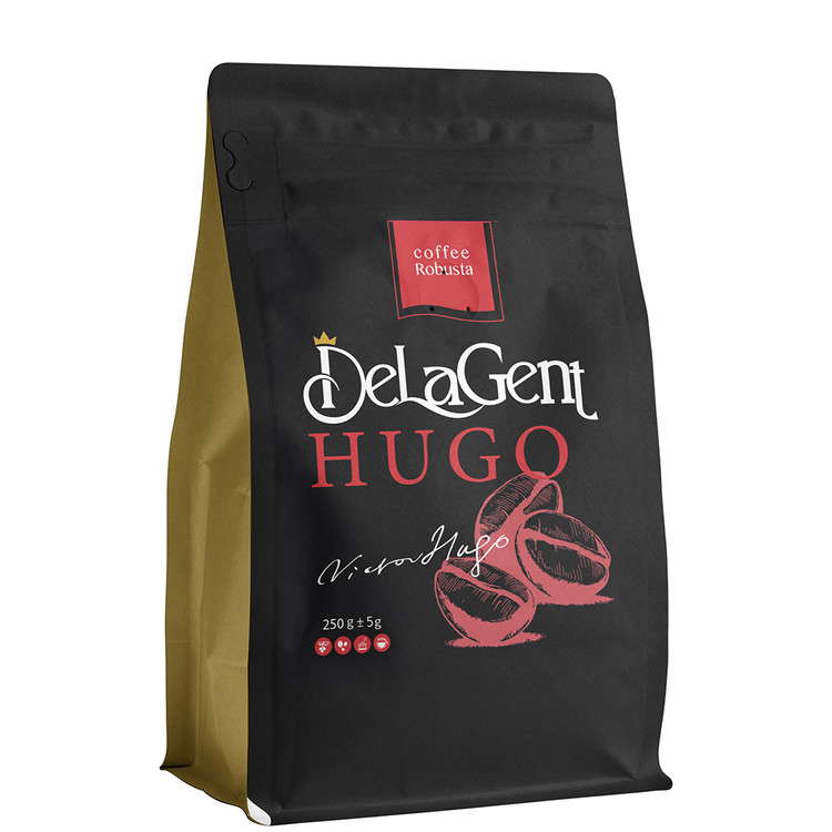 دانه قهوه روبوستا ۱۰۰٪ هوگو دلاژنت ۲۵۰ گرم