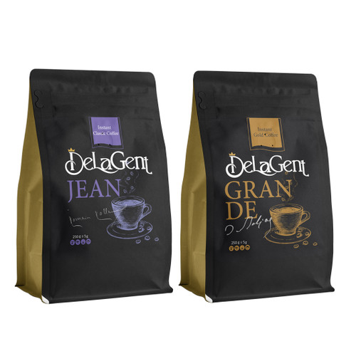 قهوه فوری گلد و کلاسیک دلاژنت ۲۵۰ گرم بسته ۲ عددی